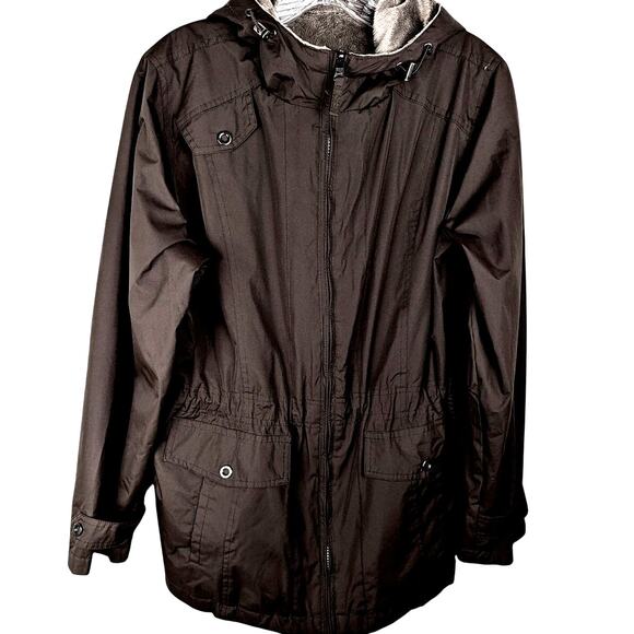 St Johns Bay Anorack Reversible SZ M plush, many pockets See photos measurements - Picture 1 of 15